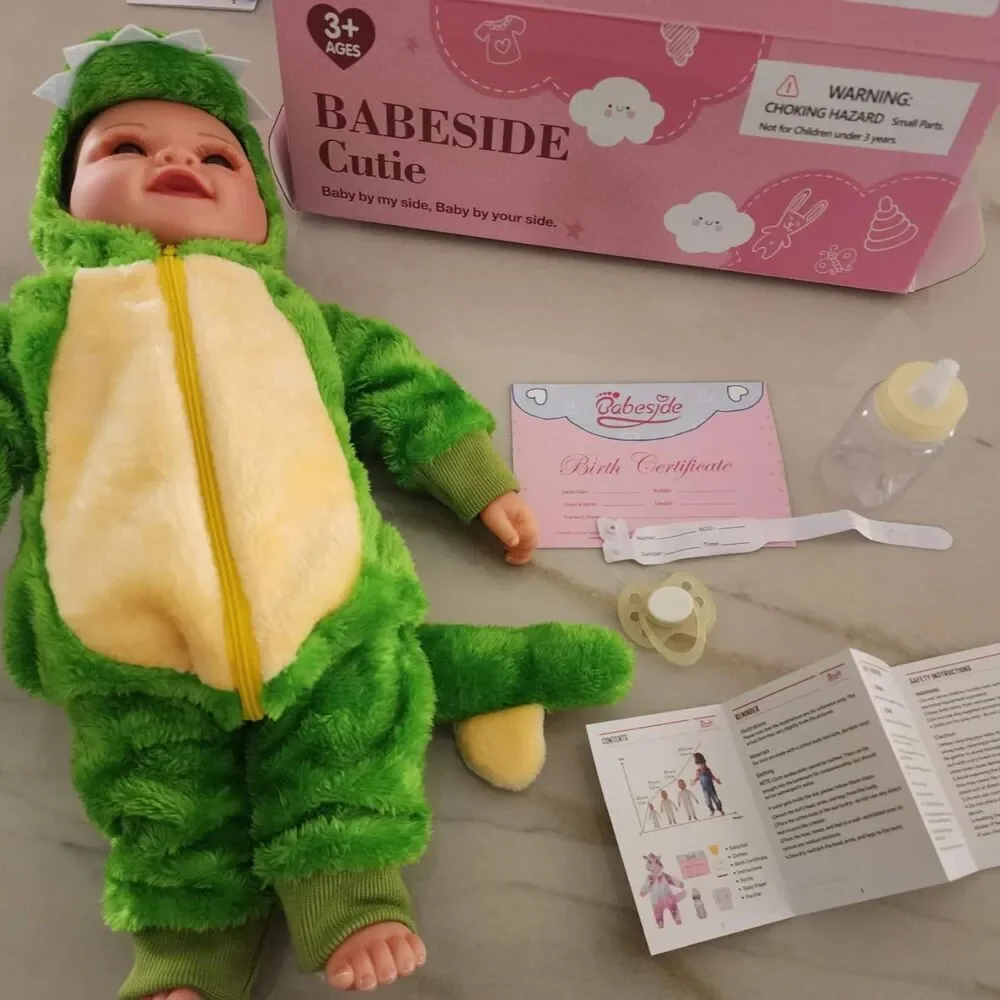 15inch Large Green Realistic Cute Soft Body Baby Doll With Accessories